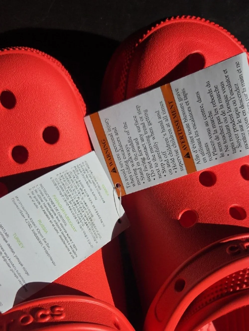 CROCS Platform Clogs in Bright Red
